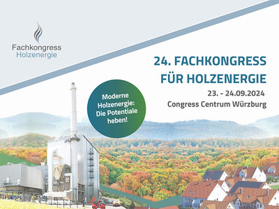 Veranstaltungsposter Fachkongress Holzenergie am 23.-24.9.2024 in Würzburg, Quelle: Fachverband Holzenergie im Bundesverband Bioenergie e. V. (FVH/BBE)